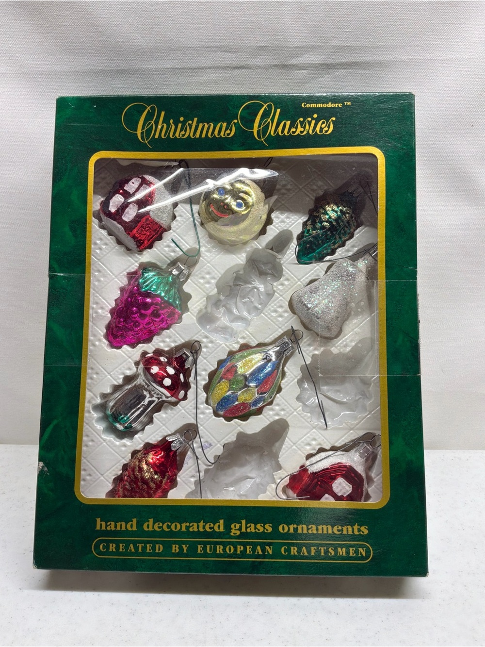 Christmas Classics Vintage Glass Ornament Set of 9 - Multi Color